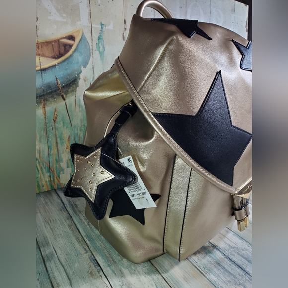 Kendell and Kyle Backpack Gold & Black Stars Backpack NWT - Picture 5 of 16